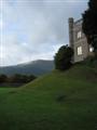 Abergavenny castle keep with the Blorenge in the background